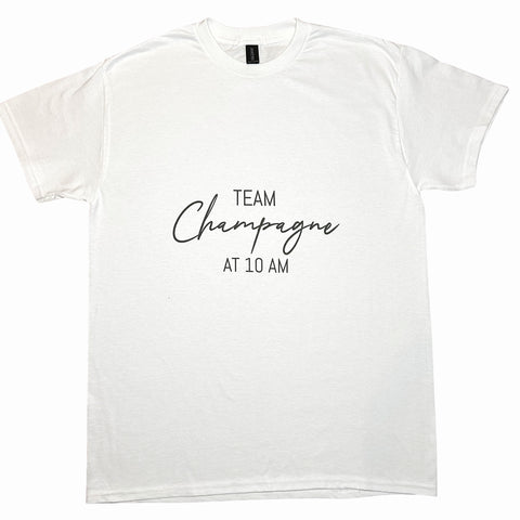 “Team Champagne at 10 am” T-shirt Unisex - Wine Is Life Store