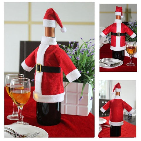 Christmas Wine Bottle Covers (Santa Coat & Hat) - Wine Is Life Store