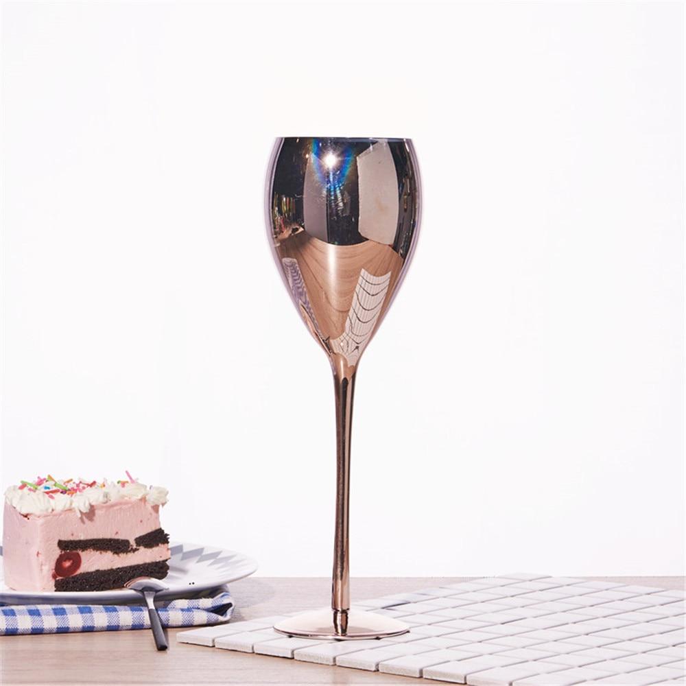 Golden Rose Wine Glass