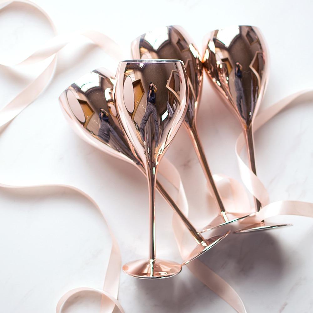 rose gold glasses wine Golden Rose Wine Glass