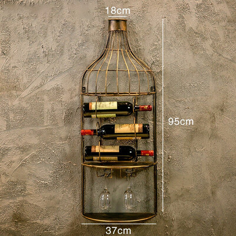 Vintage Wine Wall Rack - Wine Is Life Store