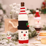Santa Claus & Snowman Christmas Wine Bottle Cover - Wine Is Life Store