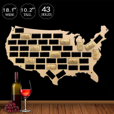 USA Wine Cork Map - Wine Is Life Store