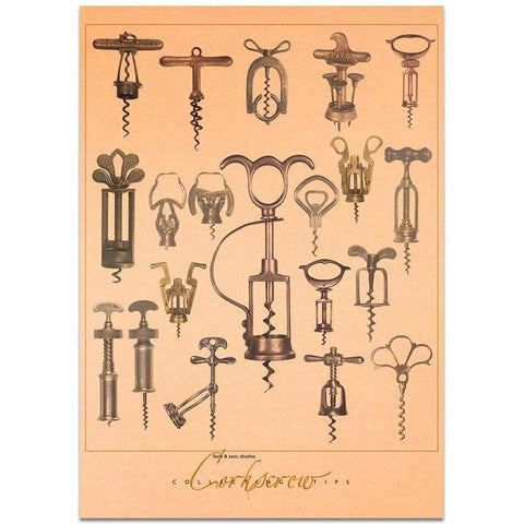 Vintage Wine Corkscrew Poster - Wine Is Life Store