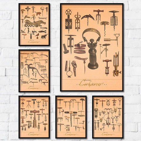 Vintage Wine Corkscrew Poster - Wine Is Life Store