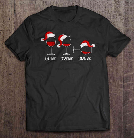 Wine Glass Christmas T-shirt - Wine Is Life Store