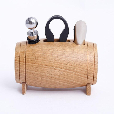 Wooden Barrel Wine Tools Set - Wine Is Life Store