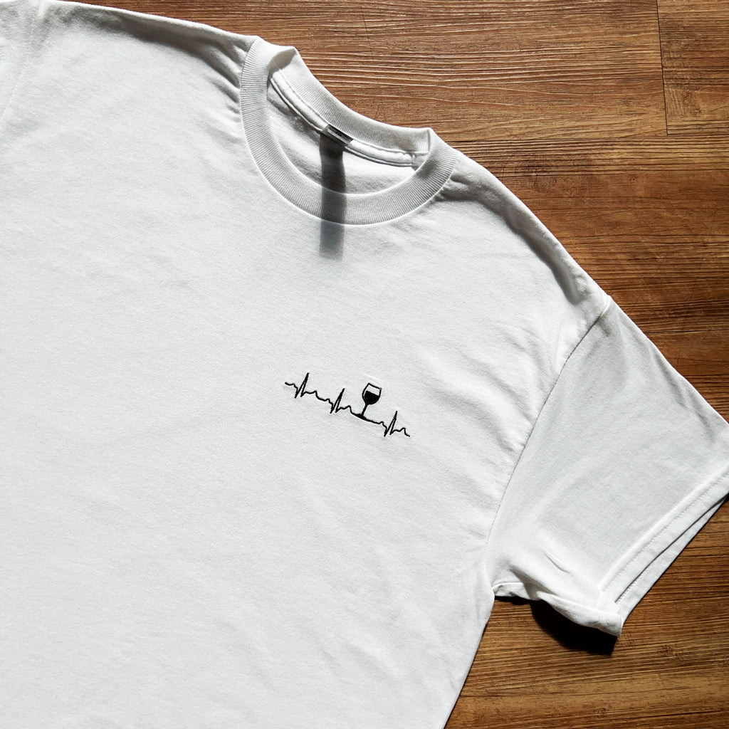 EKG Wine Funny Wine Heartbeat Pulse Gift T-Shirt, Black, S EKG Wine Funny Wine Heartbeat Pulse Gift T-Shirt, Black, S