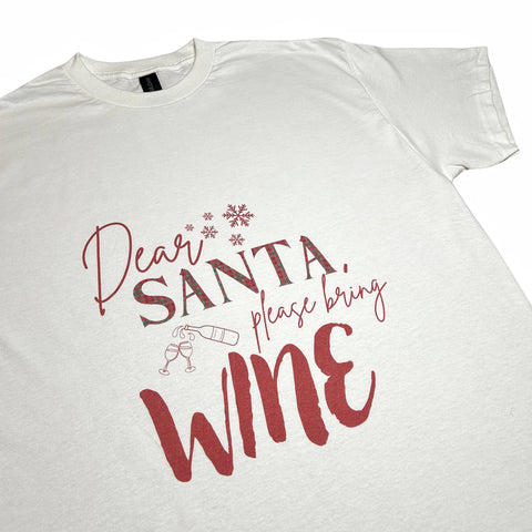 'Dear Santa Bring Wine' Christmas T-Shirt