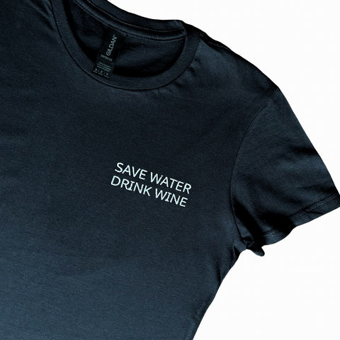 Save water drink wine t-shirt
