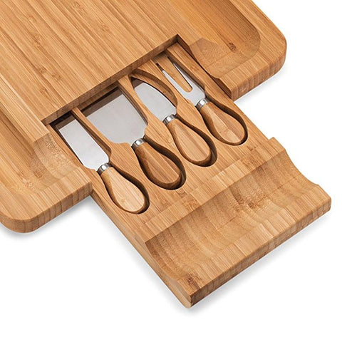 Bamboo Cheese Board with Knife Set - Wine Is Life Store