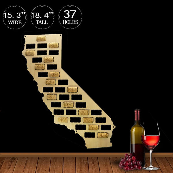 California Wine Cork Map - Wine Is Life Store