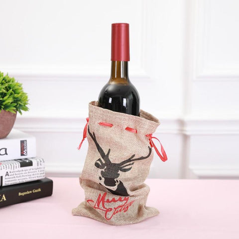 Christmas Deer Wine Bottle Bag - Wine Is Life Store