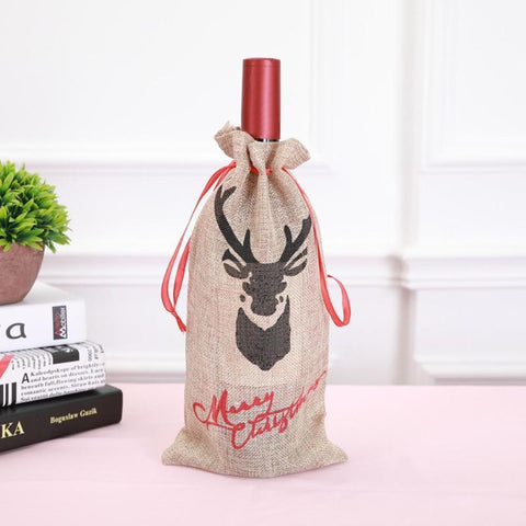 Christmas Deer Wine Bottle Bag - Wine Is Life Store