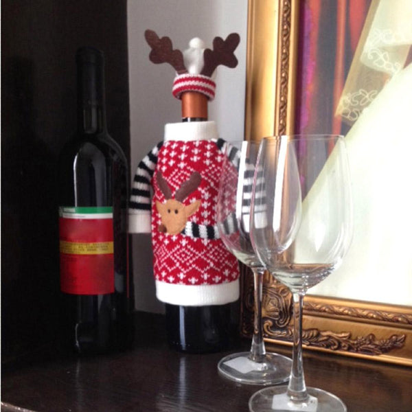 Christmas Wine Bottle Deer Outfit - Wine Is Life Store