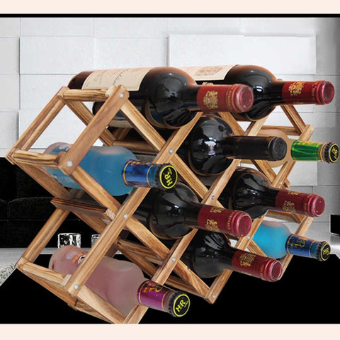 Folding Wooden Wine Bottle Rack - Wine Is Life Store