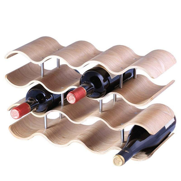 Minimalistic Wooden Wave Wine Rack - Wine Is Life Store
