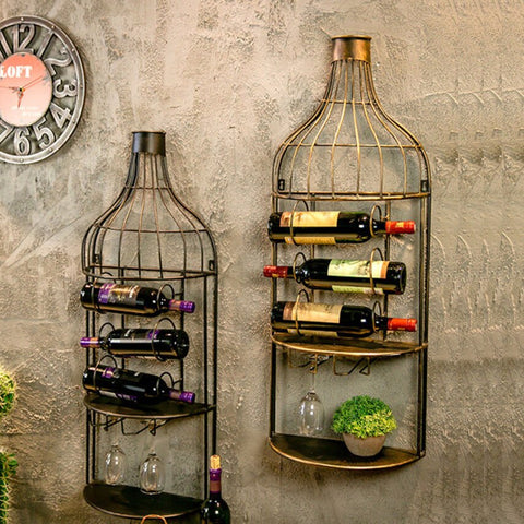 Vintage Wine Wall Rack - Wine Is Life Store