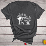 Dear Santa Just Bring Wine T-shirts Women - Wine Is Life Store
