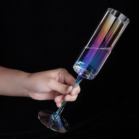 Rainbow Champagne Glass - Wine Is Life Store