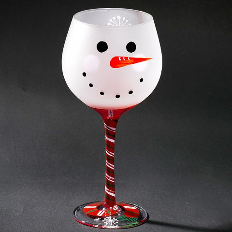 Snowman Christmas Wine Glass - Wine Is Life Store