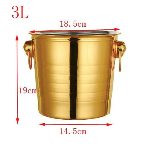 Stainless Champagne Steel Ice Bucket (Golden & Silver) - Wine Is Life Store