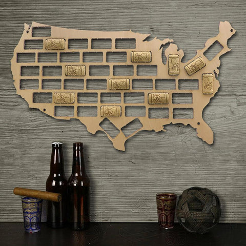 USA Wine Cork Map - Wine Is Life Store