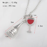 Wine Bottle & Glass Necklace - Wine Is Life Store