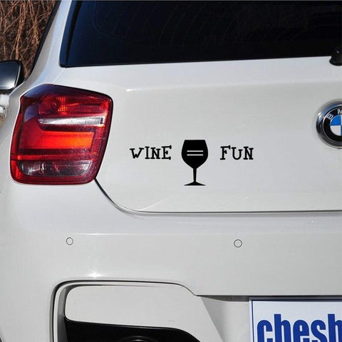 'Wine equals Fun' Car Vinyl Sticker - Wine Is Life Store
