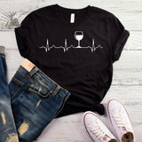 Wine Heartbeat T-Shirt - Wine Is Life Store